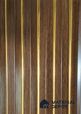 Brown Wooden Louver PN 01450 8 ft x 5 inch Charcoal Panel - 12 mm | Suitable for Feature Wall, TV Unit & Living Room | Width is Subjected to 5% Variation