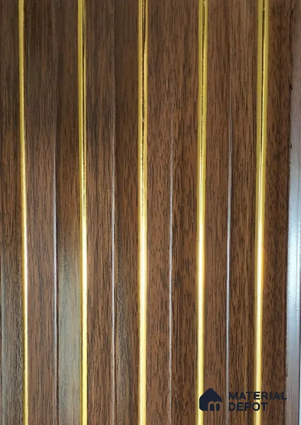 Brown Wooden Louver PN 01450 8 ft x 5 inch Charcoal Panel - 12 mm | Suitable for Feature Wall, TV Unit & Living Room | Width is Subjected to 5% Variation