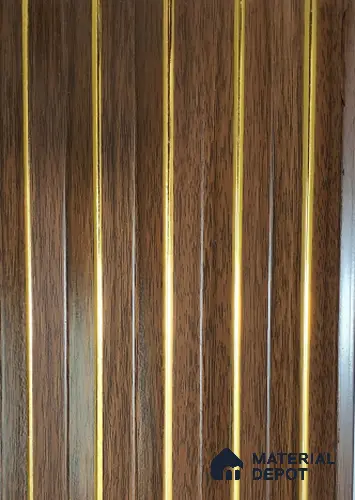 Brown Wooden Louver PN 01450 8 ft x 5 inch Charcoal Panel - 12 mm | Suitable for Feature Wall, TV Unit & Living Room | Width is Subjected to 5% Variation