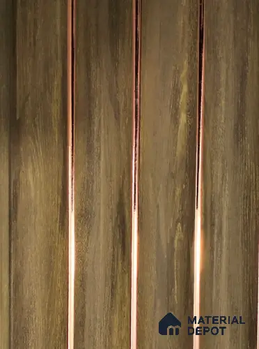 Brown Wooden Louver PN 01452 8 ft x 5 inch Charcoal Panel - 12 mm | Suitable for Feature Wall, TV Unit & Living Room | Width is Subjected to 5% Variation