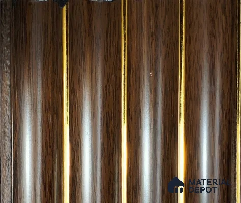 Brown Wooden Louver PN 01454 8 ft x 5 inch Charcoal Panel - 12 mm | Suitable for Feature Wall, TV Unit & Living Room | Width is Subjected to 5% Variation