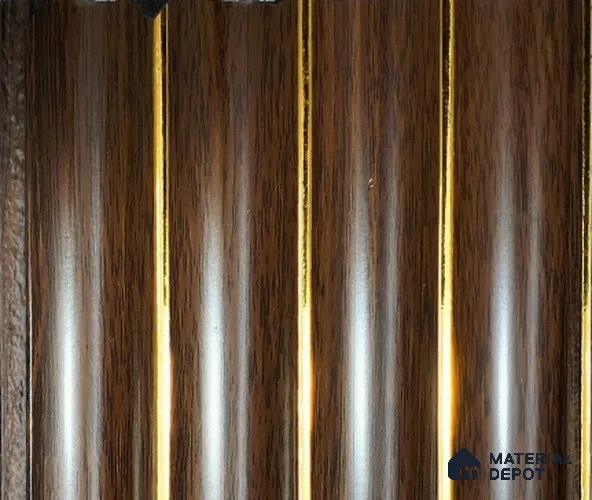 Brown Wooden Louver PN 01454 8 ft x 5 inch Charcoal Panel - 12 mm | Suitable for Feature Wall, TV Unit & Living Room | Width is Subjected to 5% Variation