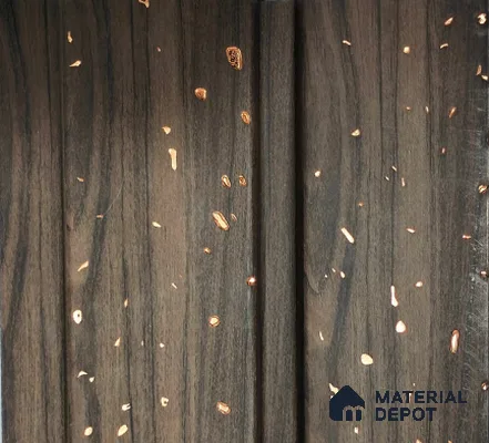 Brown Wooden Louver PN 01442 8 ft x 5 inch Charcoal Panel - 12 mm | Suitable for Feature Wall, TV Unit & Living Room | Width is Subjected to 5% Variation