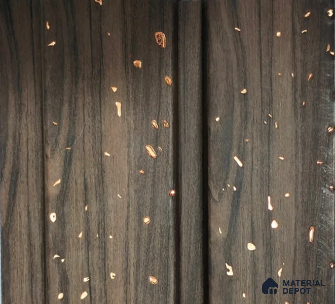 Brown Wooden Louver PN 01442 8 ft x 5 inch Charcoal Panel - 12 mm | Suitable for Feature Wall, TV Unit & Living Room | Width is Subjected to 5% Variation