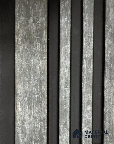 Grey Rustic Louver PN 01427 8 ft x 5 inch Charcoal Panel - 12 mm | Suitable for Feature Wall, TV Unit & Living Room | Width is Subjected to 5% Variation