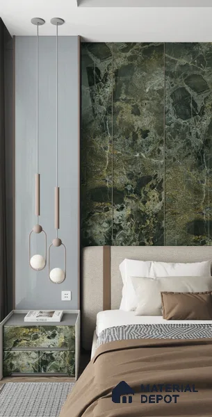 Grey Marble Look LM 23340 Rugged Slate 8 ft x 4 ft High Gloss Finish 6H Anti Scratch Acrylic Laminate - 1.5 mm | Suitable for Kitchen Cabinet, TV Unit, Wardrobe