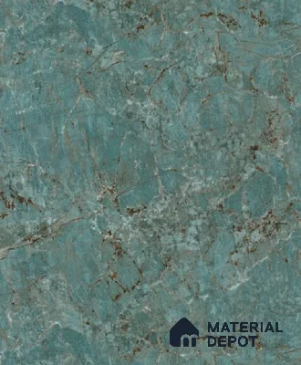 Green Marble Look LM 23343 Teal Granite 8 ft x 4 ft High Gloss Finish 6H Anti Scratch Acrylic Laminate - 1.5 mm | Suitable for Kitchen Cabinet, TV Unit, Wardrobe