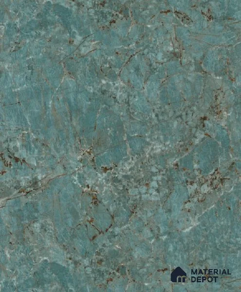 Green Marble Look LM 23343 Teal Granite 8 ft x 4 ft High Gloss Finish 6H Anti Scratch Acrylic Laminate - 1.5 mm | Suitable for Kitchen Cabinet, TV Unit, Wardrobe