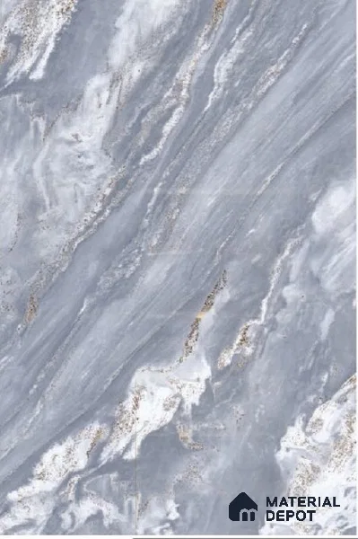 Grey Marble Look LM 23346 Blue Dusk Marble 8 ft x 4 ft High Gloss Finish 6H Anti Scratch Acrylic Laminate - 1.5 mm | Suitable for Kitchen Cabinet, TV Unit, Wardrobe