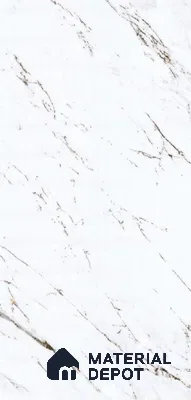 White Marble Look LM 23356 Venato Luxe 8 ft x 4 ft High Gloss Finish 6H Anti Scratch Acrylic Laminate - 1.5 mm | Suitable for Kitchen Cabinet, TV Unit, Wardrobe