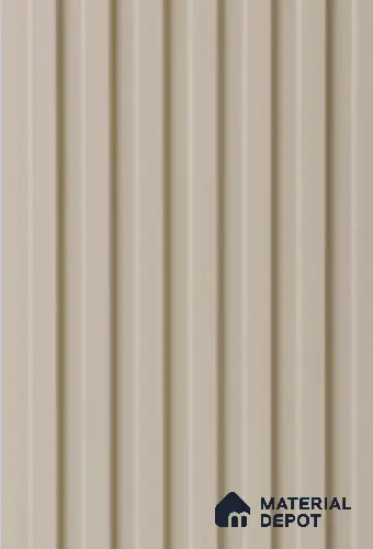 PN 02320 B Ivory 9 ft x 0.5 ft Fluted CPC Board - 8 mm