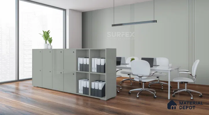 PN 02317 B Light Grey 9 ft x 0.5 ft Fluted CPC Board - 8 mm