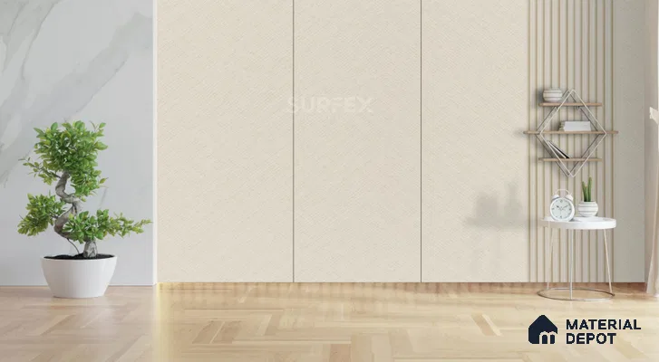 Beige Stone Louver PN 02326 B 9 ft x 6 inch CPC Panel - 8 mm | Suitable for Feature Wall, TV Unit & Living Room | Width is Subjected to 5% Variation