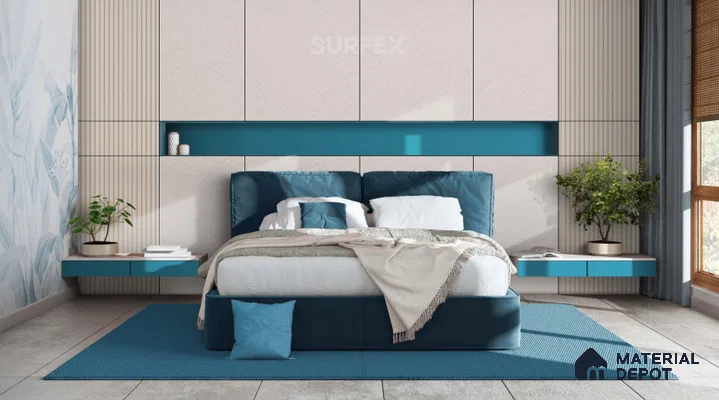 Beige Patterned Louver PN 02327 B 9 ft x 6 inch CPC Panel - 8 mm | Suitable for Feature Wall, TV Unit & Living Room | Width is Subjected to 5% Variation