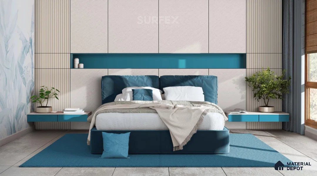 Beige Patterned Louver PN 02327 B 9 ft x 6 inch CPC Panel - 8 mm | Suitable for Feature Wall, TV Unit & Living Room | Width is Subjected to 5% Variation