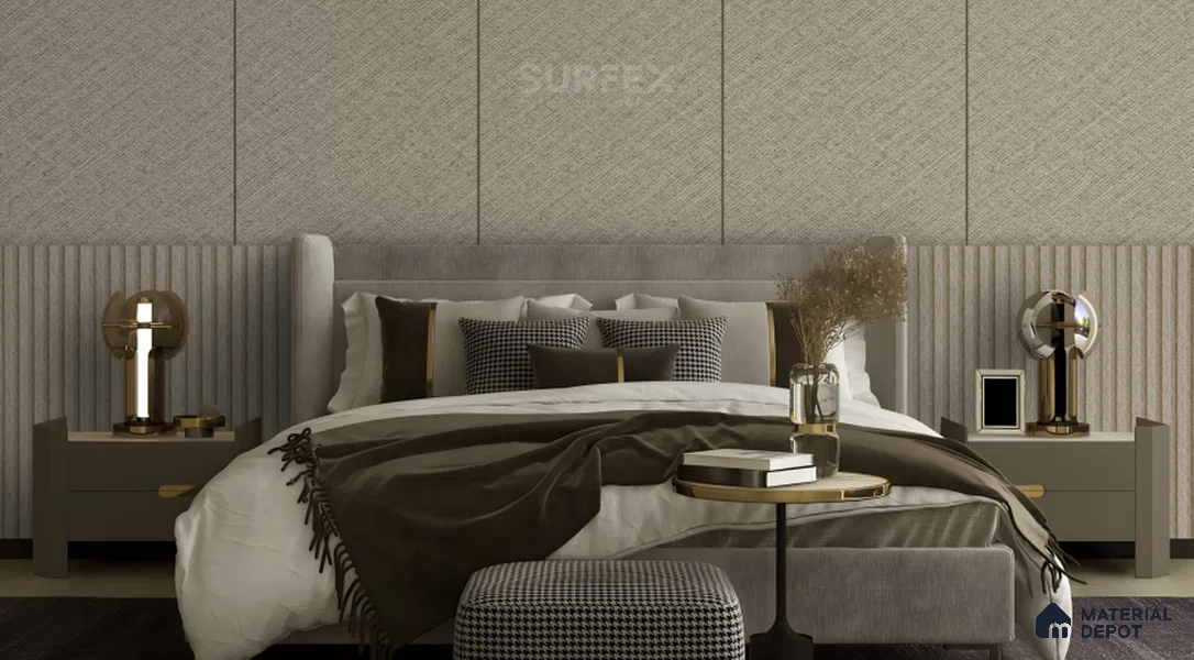 Brown Patterned Louver PN 02328 B 9 ft x 6 inch CPC Panel - 8 mm | Suitable for Feature Wall, TV Unit & Living Room | Width is Subjected to 5% Variation