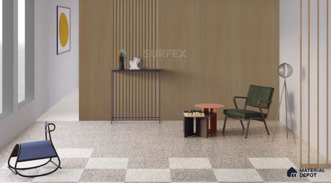 Brown Wooden Louver PN 02313 9.2 ft x 2 ft CPC Panel - 8 mm | Suitable for Feature Wall, TV Unit & Living Room | Width is Subjected to 5% Variation