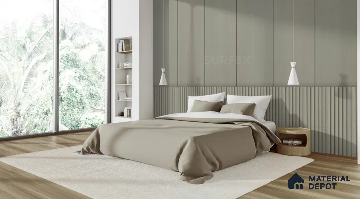 Grey Wooden Decorative Wall Panel PN 02310 9.2 ft x 2 ft CPC Panel - 8 mm | Suitable for Feature Wall, TV Unit & Living Room | Width is Subjected to 5% Variation