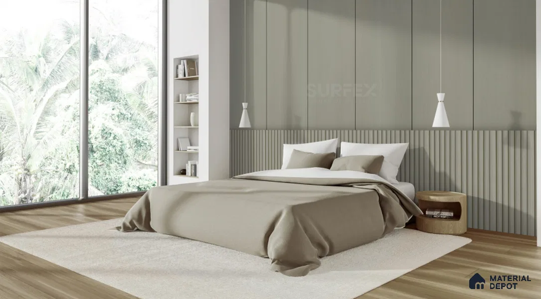 Grey Wooden Decorative Wall Panel PN 02310 9.2 ft x 2 ft CPC Panel - 8 mm | Suitable for Feature Wall, TV Unit & Living Room | Width is Subjected to 5% Variation