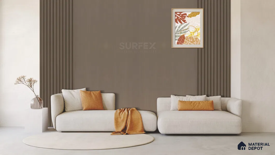Brown Plain Colour Louver PN 02312 B 9 ft x 6 inch CPC Panel - 8 mm | Suitable for Feature Wall, TV Unit & Living Room | Width is Subjected to 5% Variation
