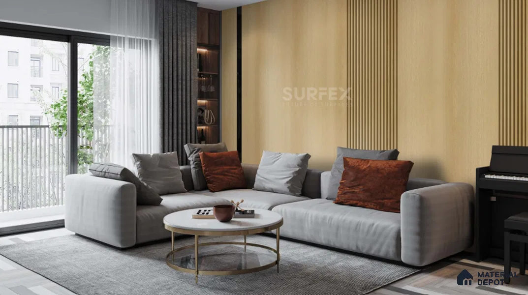 Brown Wooden Louver PN 02308 B 9 ft x 6 inch CPC Panel - 8 mm | Suitable for Feature Wall, TV Unit & Living Room | Width is Subjected to 5% Variation