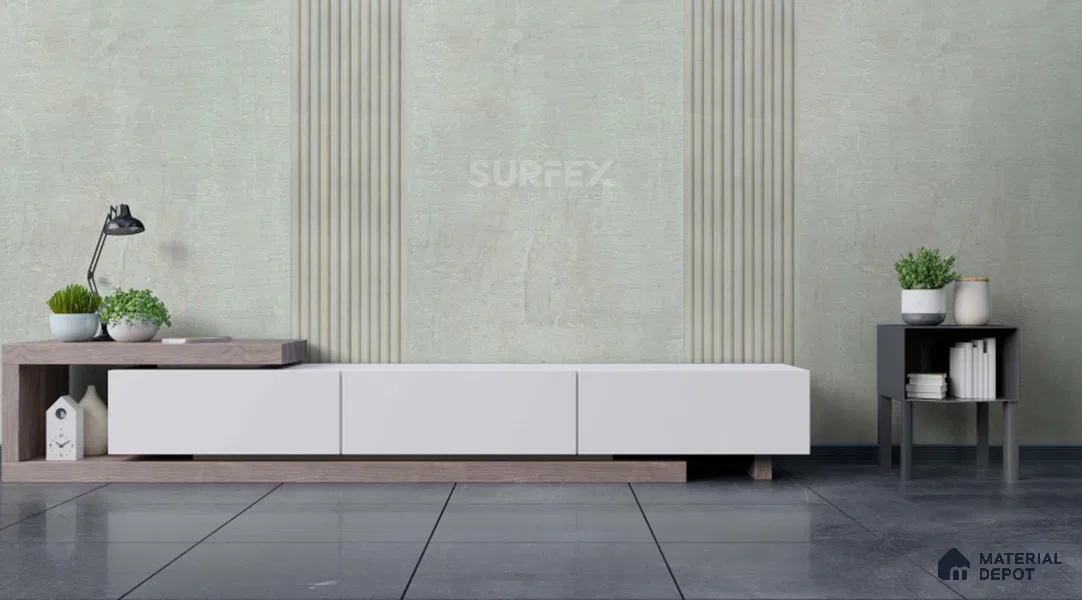 Grey Stone Louver PN 02321 B 9 ft x 6 inch CPC Panel - 8 mm | Suitable for Feature Wall, TV Unit & Living Room | Width is Subjected to 5% Variation