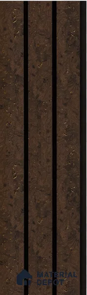 Brown Wooden Louver S5 151 8 ft x 4.9 inch Charcoal Panel - 12 mm | Suitable for Feature Wall, TV Unit & Living Room | Width is Subjected to 5% Variation