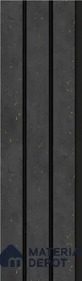 Grey Wooden Louver S5 152 8 ft x 4.9 inch Charcoal Panel - 12 mm | Suitable for Feature Wall, TV Unit & Living Room | Width is Subjected to 5% Variation
