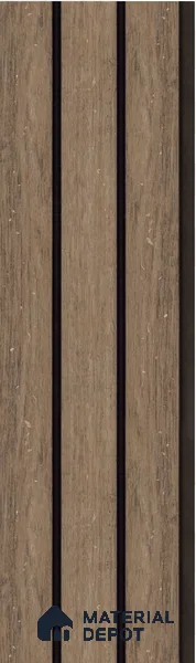Brown Wooden Louver S5 153 8 ft x 4.9 inch Charcoal Panel - 12 mm | Suitable for Feature Wall, TV Unit & Living Room | Width is Subjected to 5% Variation