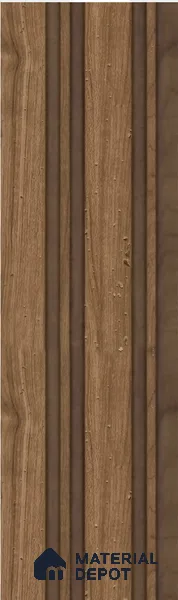 Brown Wooden Louver S5 159 8 ft x 4.9 inch Charcoal Panel - 12 mm | Suitable for Feature Wall, TV Unit & Living Room | Width is Subjected to 5% Variation