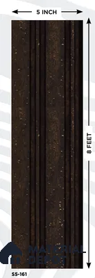Brown Wooden Louver S5 161 8 ft x 4.9 inch Charcoal Panel - 12 mm | Suitable for Feature Wall, TV Unit & Living Room | Width is Subjected to 5% Variation