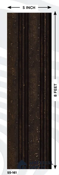 Brown Wooden Louver S5 161 8 ft x 4.9 inch Charcoal Panel - 12 mm | Suitable for Feature Wall, TV Unit & Living Room | Width is Subjected to 5% Variation
