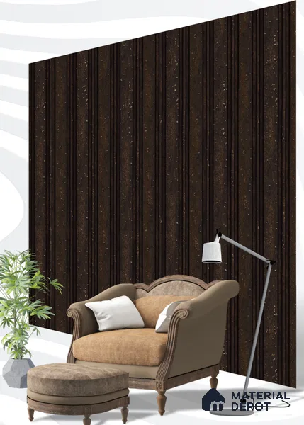 Brown Wooden Louver S5 161 8 ft x 4.9 inch Charcoal Panel - 12 mm | Suitable for Feature Wall, TV Unit & Living Room | Width is Subjected to 5% Variation