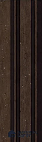 Brown Wooden Louver S5 162 8 ft x 4.9 inch Charcoal Panel - 12 mm | Suitable for Feature Wall, TV Unit & Living Room | Width is Subjected to 5% Variation