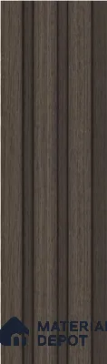 Brown Wooden Louver S5 169 8 ft x 4.9 inch Charcoal Panel - 12 mm | Suitable for Feature Wall, TV Unit & Living Room | Width is Subjected to 5% Variation