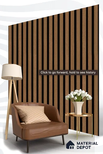 Brown Wooden Louver S5 172 8 ft x 4.9 inch Charcoal Panel - 12 mm | Suitable for Feature Wall, TV Unit & Living Room | Width is Subjected to 5% Variation
