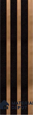 Brown Metallic Louver S5 174 8 ft x 4.9 inch Charcoal Panel - 12 mm | Suitable for Feature Wall, TV Unit & Living Room | Width is Subjected to 5% Variation