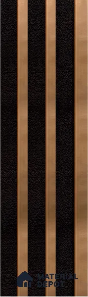 Brown Metallic Louver S5 174 8 ft x 4.9 inch Charcoal Panel - 12 mm | Suitable for Feature Wall, TV Unit & Living Room | Width is Subjected to 5% Variation