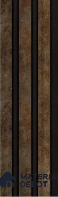 Brown Wooden Louver S5 175 8 ft x 4.9 inch Charcoal Panel - 12 mm | Suitable for Feature Wall, TV Unit & Living Room | Width is Subjected to 5% Variation