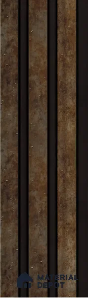 Brown Wooden Louver S5 175 8 ft x 4.9 inch Charcoal Panel - 12 mm | Suitable for Feature Wall, TV Unit & Living Room | Width is Subjected to 5% Variation