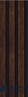 Brown Wooden Louver S5 176 8 ft x 4.9 inch Charcoal Panel - 12 mm | Suitable for Feature Wall, TV Unit & Living Room | Width is Subjected to 5% Variation