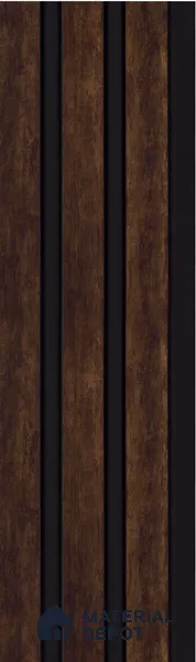 Brown Wooden Louver S5 176 8 ft x 4.9 inch Charcoal Panel - 12 mm | Suitable for Feature Wall, TV Unit & Living Room | Width is Subjected to 5% Variation