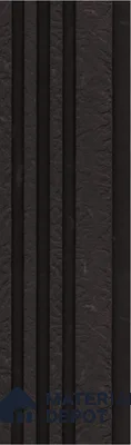 Brown Stone Louver S5 178 8 ft x 4.9 inch Charcoal Panel - 12 mm | Suitable for Feature Wall, TV Unit & Living Room | Width is Subjected to 5% Variation