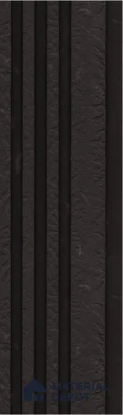 Brown Stone Louver S5 178 8 ft x 4.9 inch Charcoal Panel - 12 mm | Suitable for Feature Wall, TV Unit & Living Room | Width is Subjected to 5% Variation