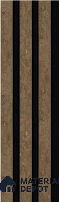 Brown Wooden Louver S5 182 8 ft x 4.9 inch Charcoal Panel - 12 mm | Suitable for Feature Wall, TV Unit & Living Room | Width is Subjected to 5% Variation