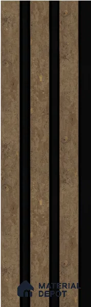 Brown Wooden Louver S5 182 8 ft x 4.9 inch Charcoal Panel - 12 mm | Suitable for Feature Wall, TV Unit & Living Room | Width is Subjected to 5% Variation