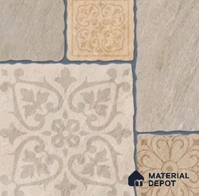 Moroccan Look Floor Tile TL 07778 5255 1.31 ft x 1.31 ft Vitrified Matte Finish Tile - 11 mm | Suitable for Outdoor Parking, Terrace, Balcony | Pattern Alignment May Vary | 2-3 mm Spacer is Mandatory