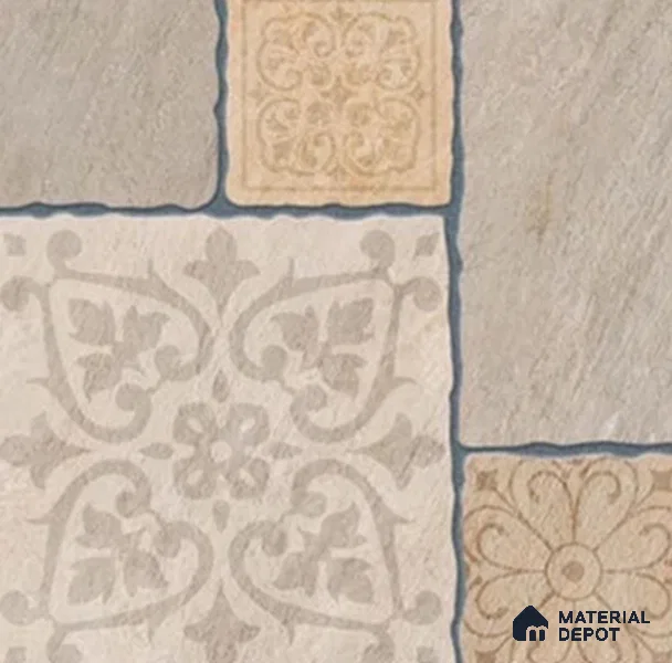 Moroccan Look Floor Tile TL 07778 5255 1.31 ft x 1.31 ft Vitrified Matte Finish Tile - 11 mm | Suitable for Outdoor Parking, Terrace, Balcony | Pattern Alignment May Vary | 2-3 mm Spacer is Mandatory