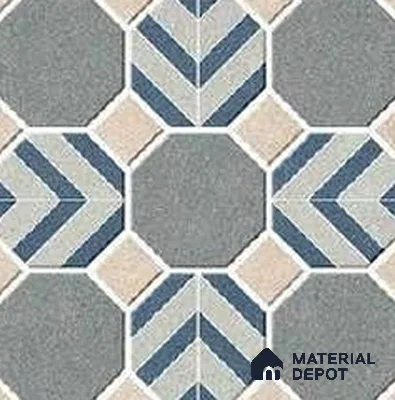 Punch Look Floor Tile TL 07757 P 1511 1.31 ft x 1.31 ft Vitrified Matte Finish Tile - 11 mm | Suitable for Outdoor Parking, Terrace, Balcony | Pattern Alignment May Vary | 2-3 mm Spacer is Mandatory