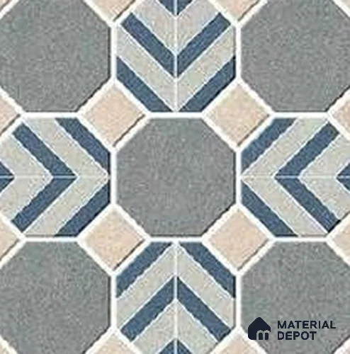 Punch Look Floor Tile TL 07757 P 1511 1.31 ft x 1.31 ft Vitrified Matte Finish Tile - 11 mm | Suitable for Outdoor Parking, Terrace, Balcony | Pattern Alignment May Vary | 2-3 mm Spacer is Mandatory